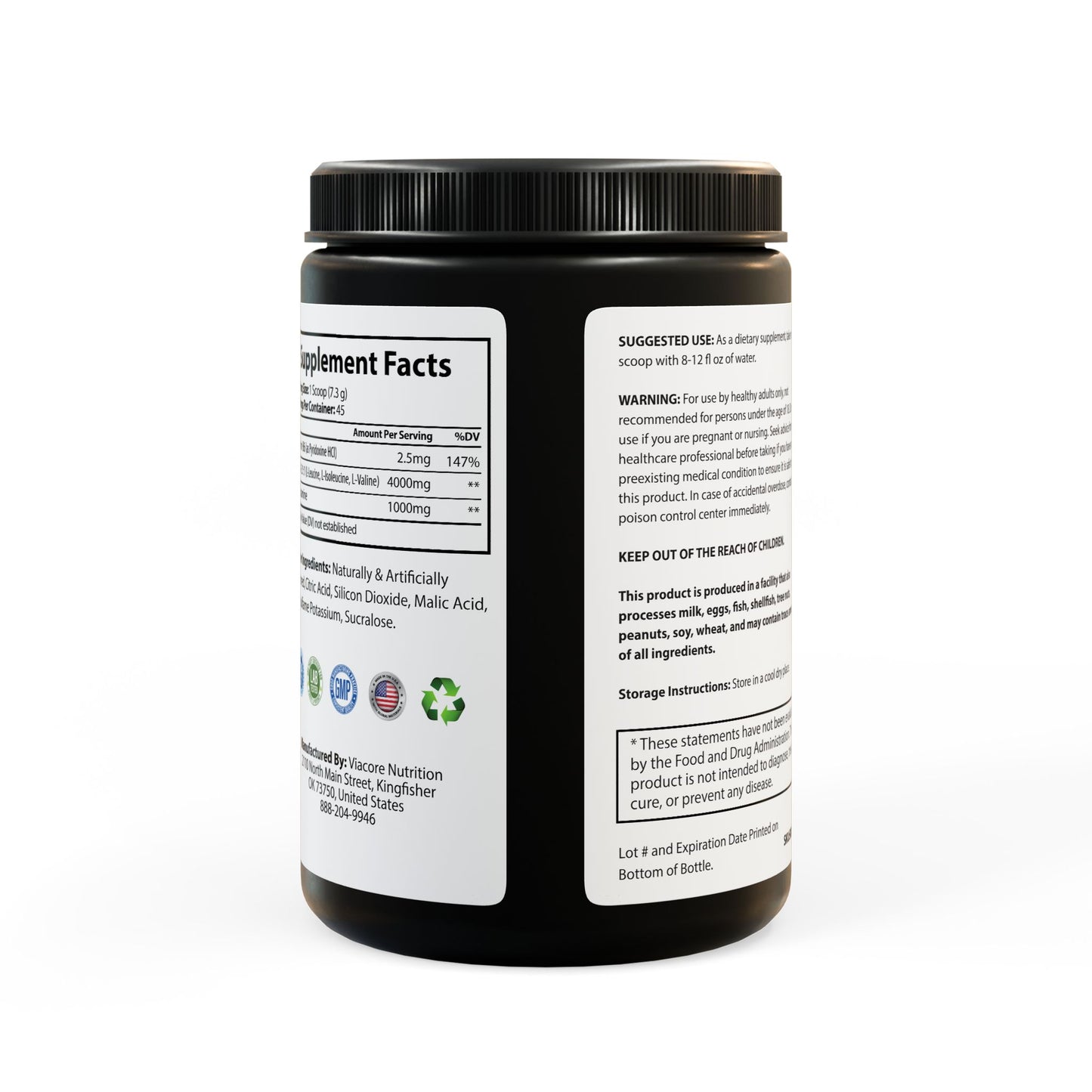 Geaux Hard - BCAA Supplement, Watermelon (325g, 11.46oz, 45 servings)