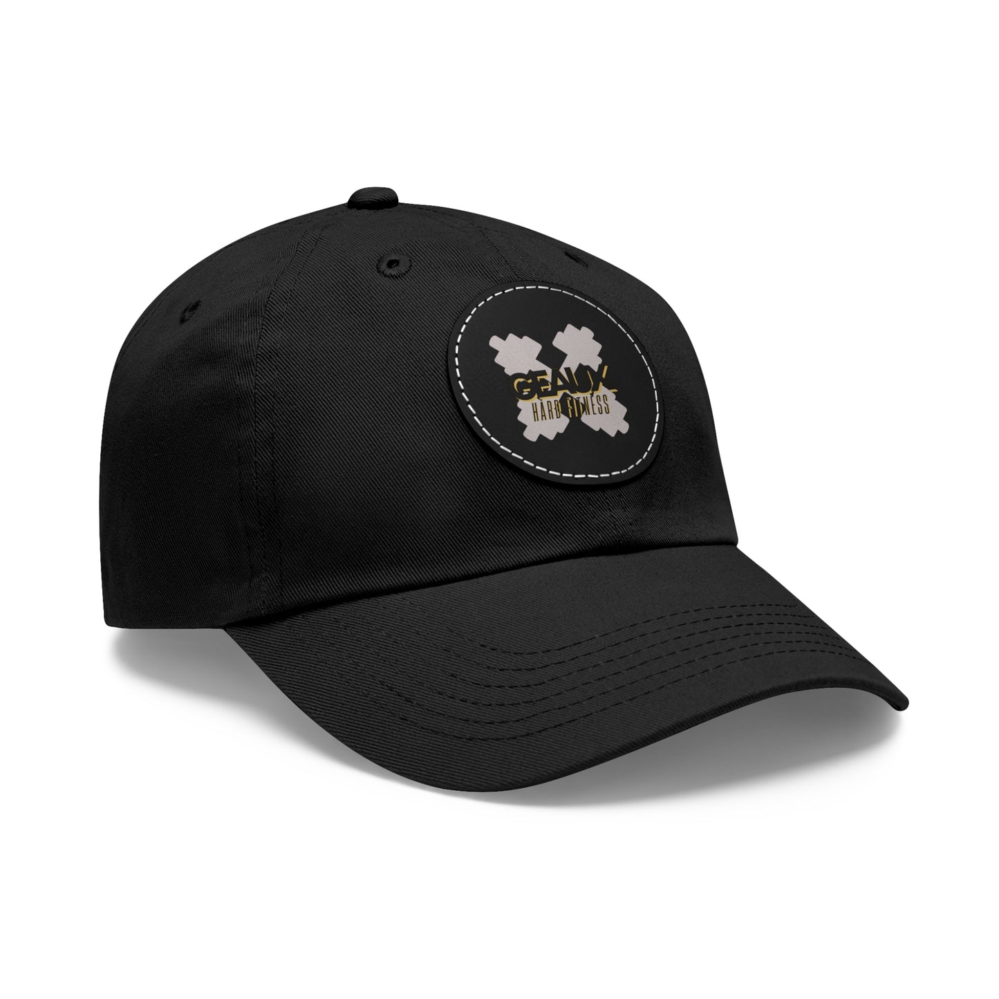 Geaux Hard Fit Dad Hat with Leather Patch (Round)
