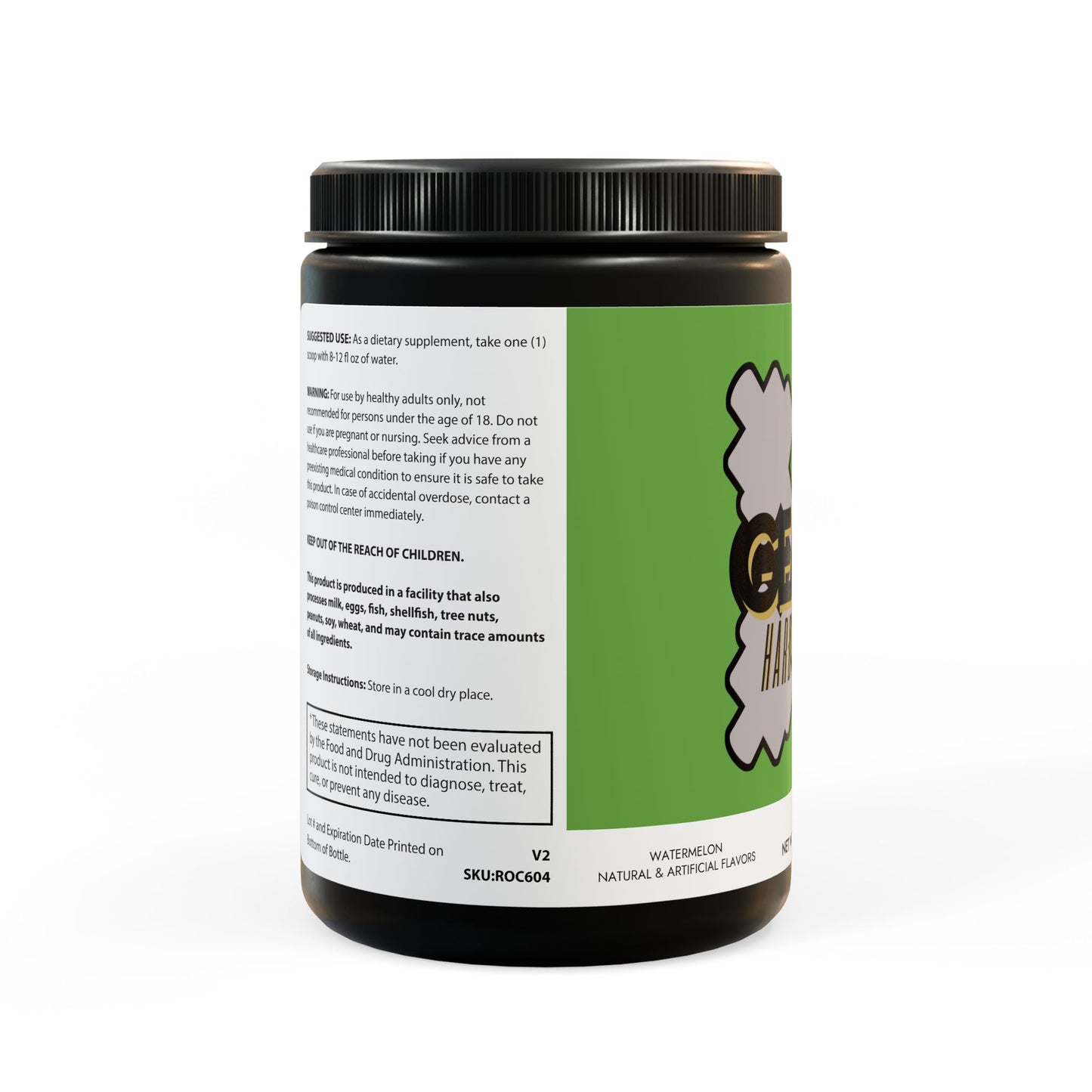 Geaux Hard - BCAA Supplement, Watermelon (325g, 11.46oz, 45 servings)