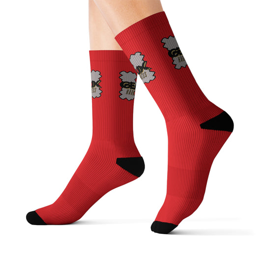 Red Geaux Hard Fit Logo Socks