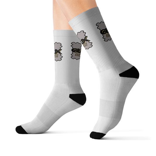 White Geaux Hard Fit Logo Socks