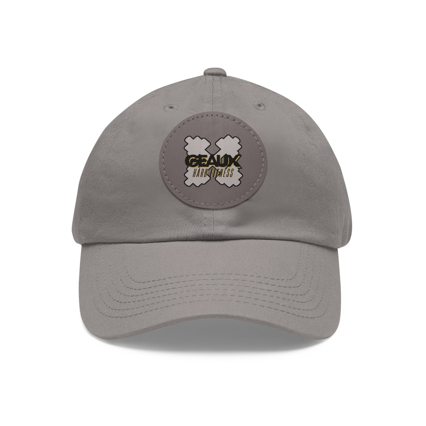 Geaux Hard Fit Dad Hat with Leather Patch (Round)