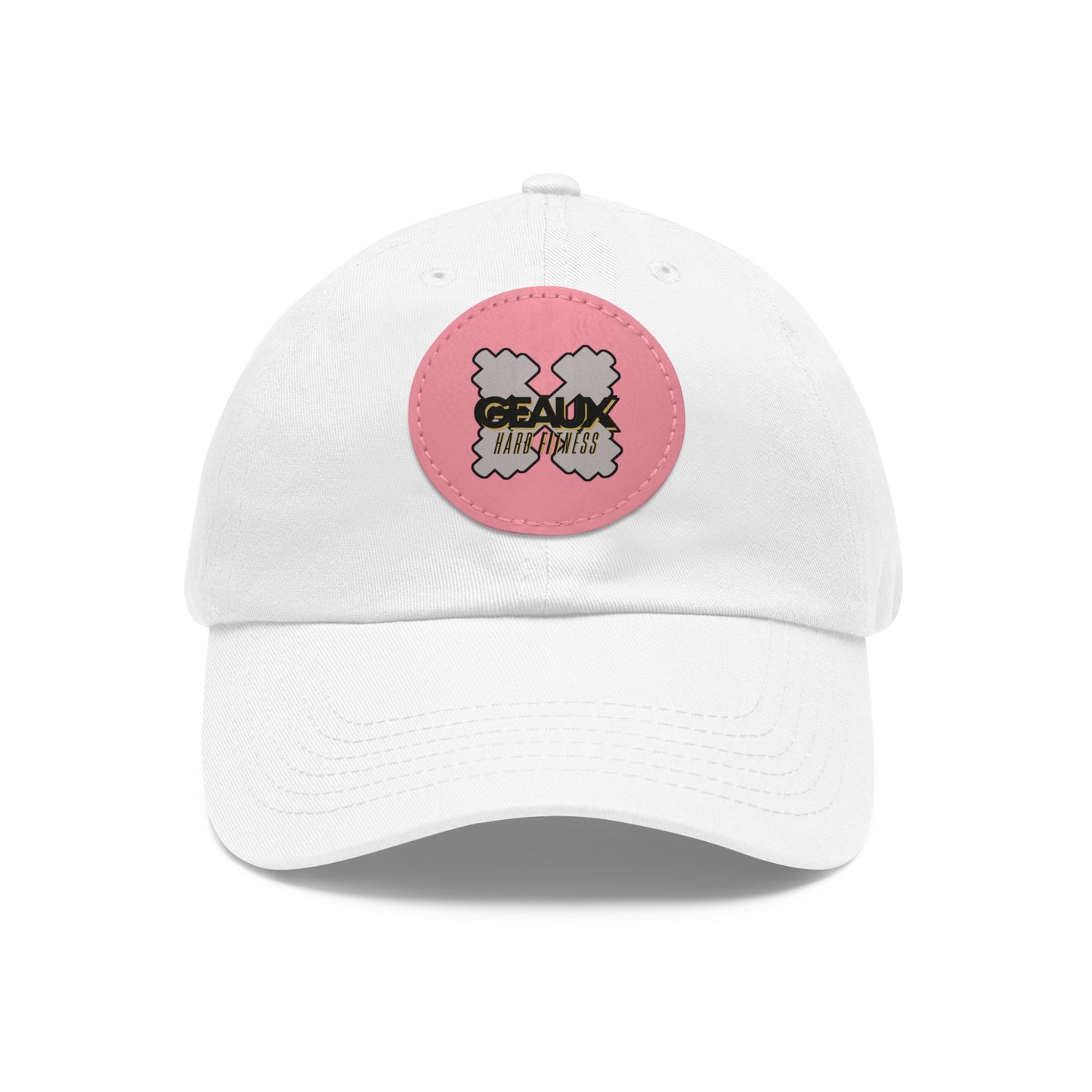 Geaux Hard Fit Dad Hat with Leather Patch (Round)