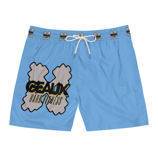 Light Blue Geaux Hard Men's Mid-Length Swim Shorts