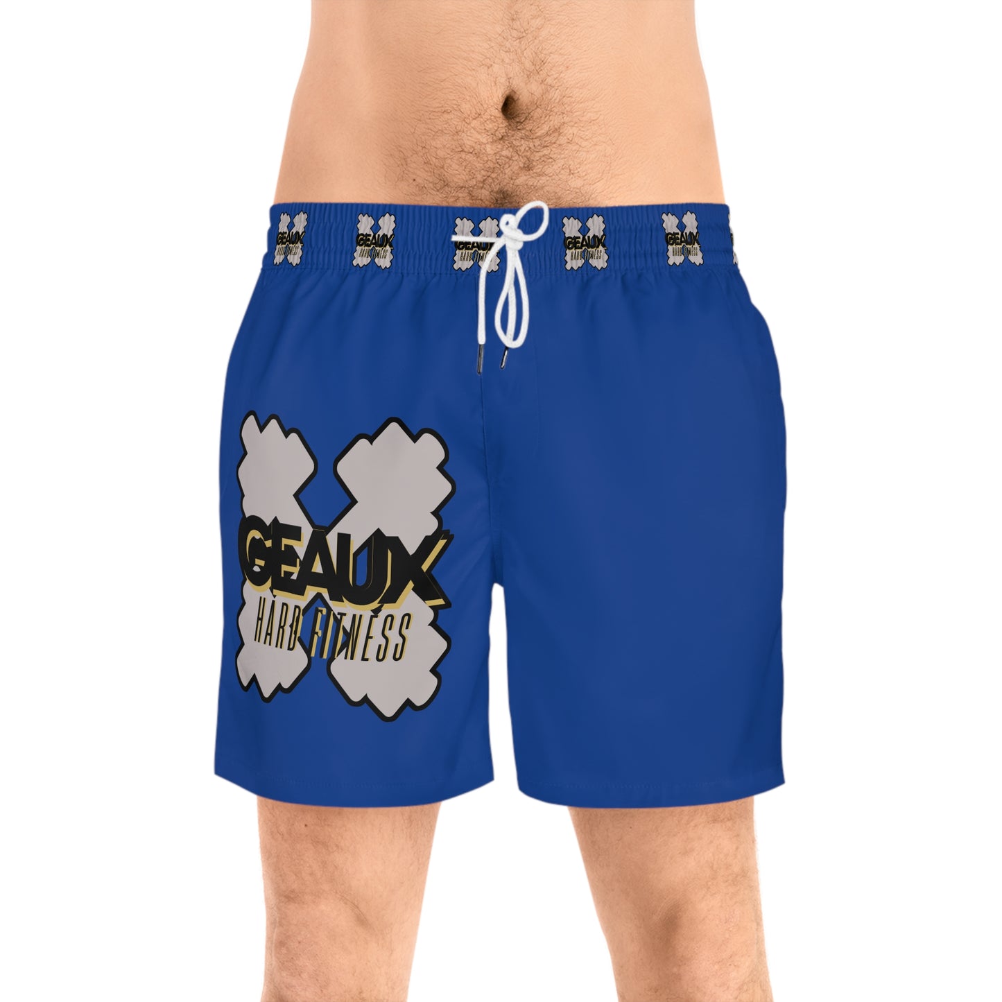 Blue Geaux Hard Men's Mid-Length Swim Shorts