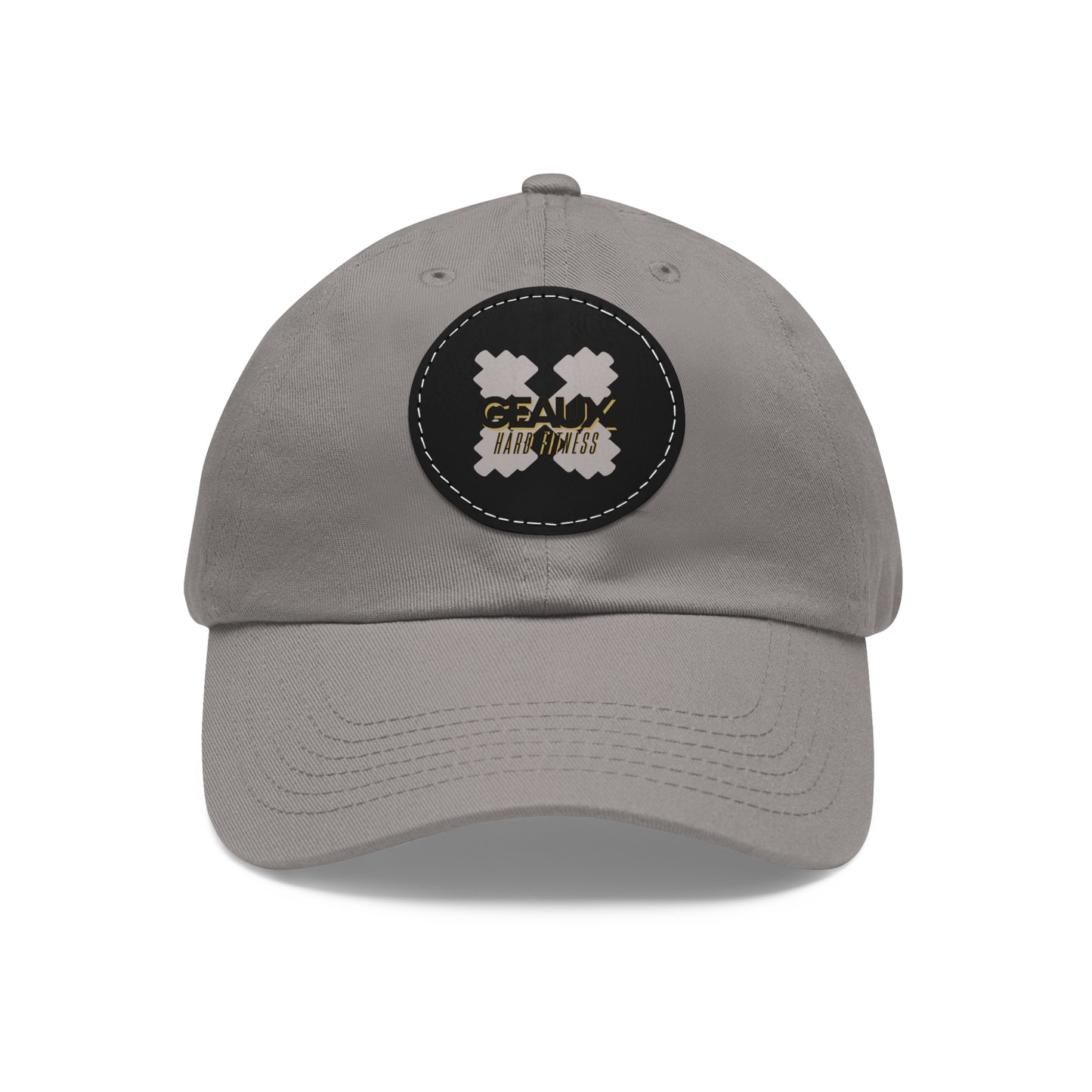 Geaux Hard Fit Dad Hat with Leather Patch (Round)