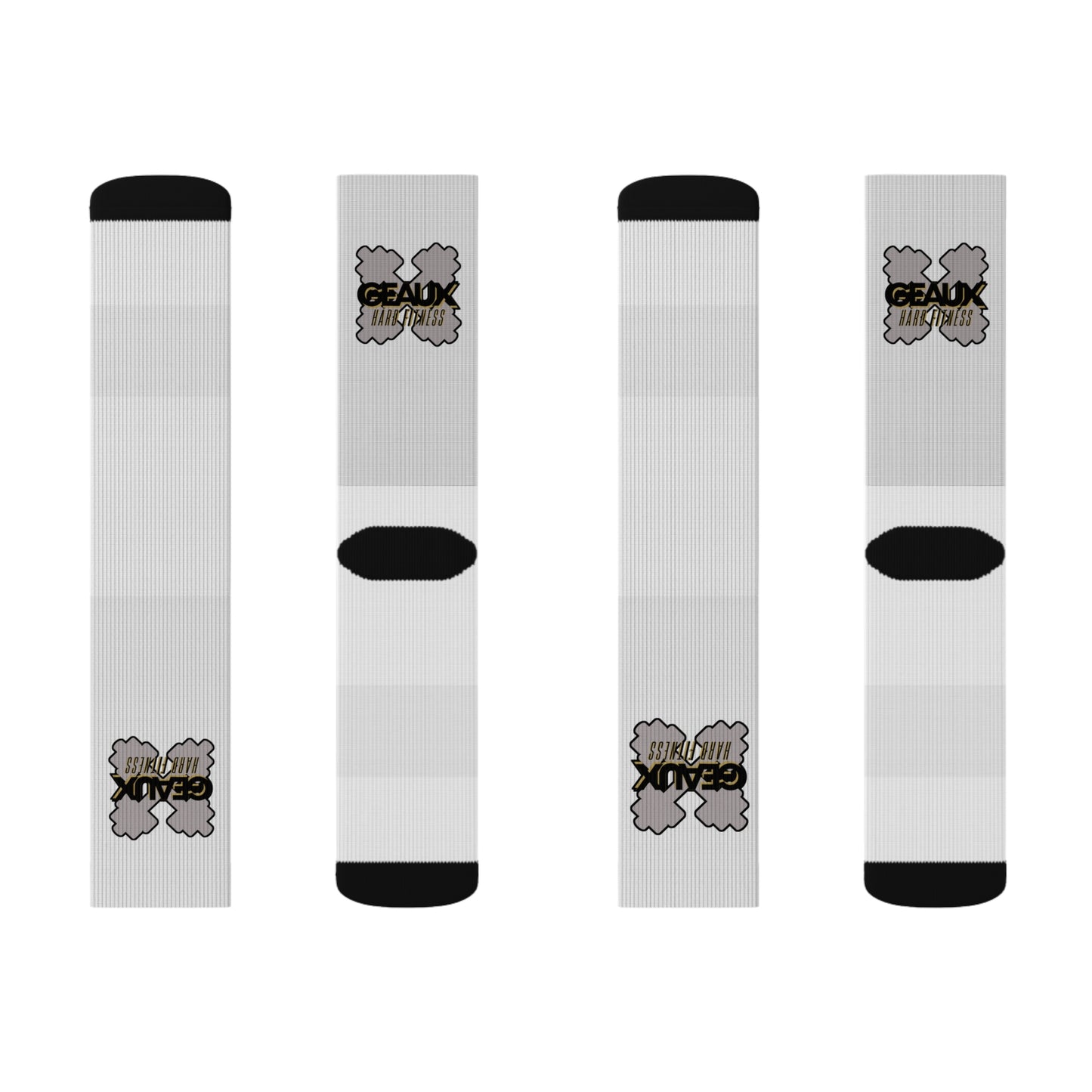 White Geaux Hard Fit Logo Socks