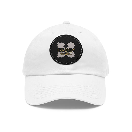 Geaux Hard Fit Dad Hat with Leather Patch (Round)
